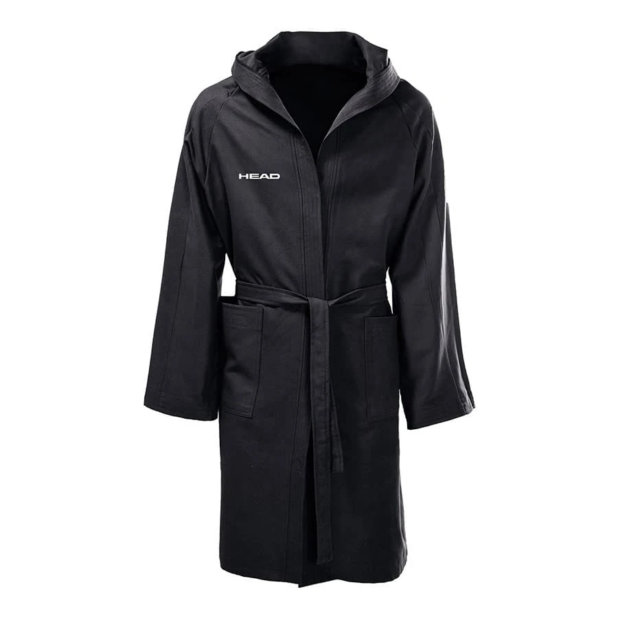 Head Bathrobe Microfiber Kinder Bademantel Schwarz