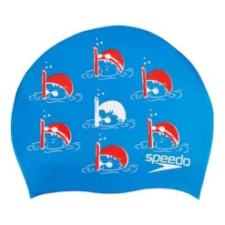 Speedo Junior Schwimmkappe Slogan Blaues Kind