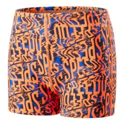 Badebekleidung Speedo Electric Spritz Allover Aquashort Blau Orange Kind