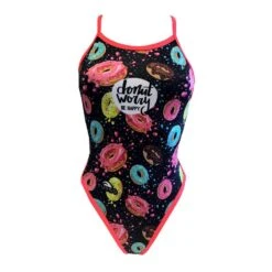 Badeanzug Turbo Teen Donut Thin Strap Schwarz/pink Damen
