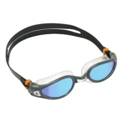 Aqua Sphere Kaiman EXO Schwimmbrille Grau Mit Verspiegelten Blauen Gläsern
