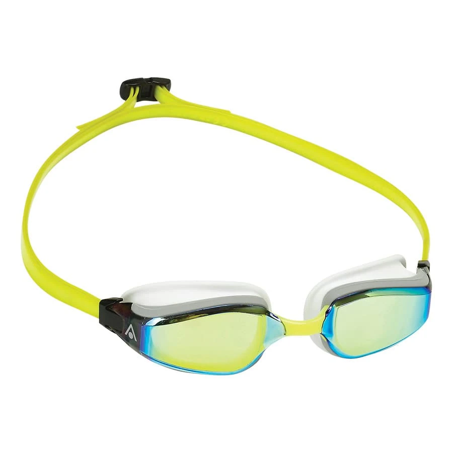 Aqua Sphere Fastlane Schwimmbrille Gelb/blau Mit Verspiegelten Gelbenen Gläsern