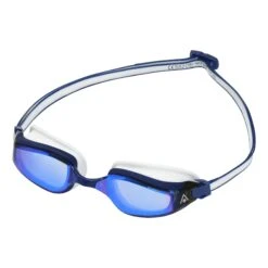 Aqua Sphere Fastlane Weiß Blau Schwimmbrille Mit Blau Verspiegelten Gläsern