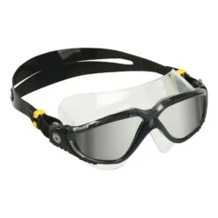 Aqua Sphere Vista Schwimmbrille Schwarz/gelb Mit Grau Verspiegelten Gläsern