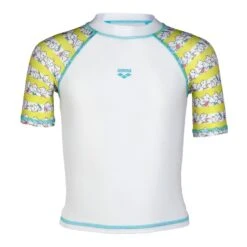 Arena Friends Kinder Kurzarm-Schwimmshirt Weiß/gelb