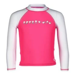 Arena Friends Kinder Langarm-Schwimmshirt Weiß/rosa