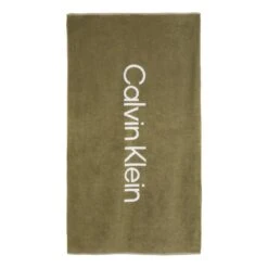 Calvin Klein Mid Logo Handtuch Khaki/weiß