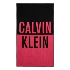 Calvin Klein Beach Big Logo Handtuch Rosa/schwarz
