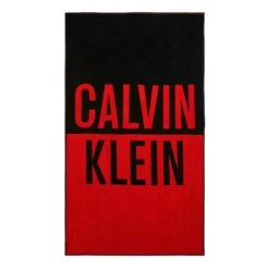 Calvin Klein Beach Big Logo Handtuch Rot/schwarz