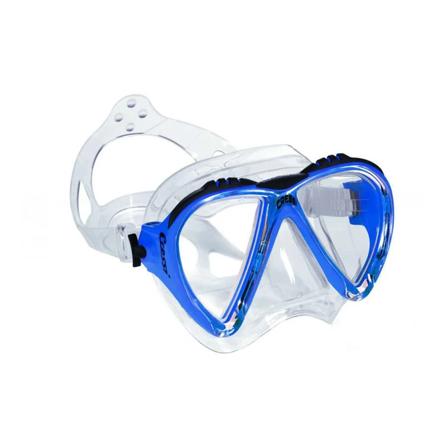 Cressi Lince 2 Tauchermaske Weiß Blau Mit Klarem Glas