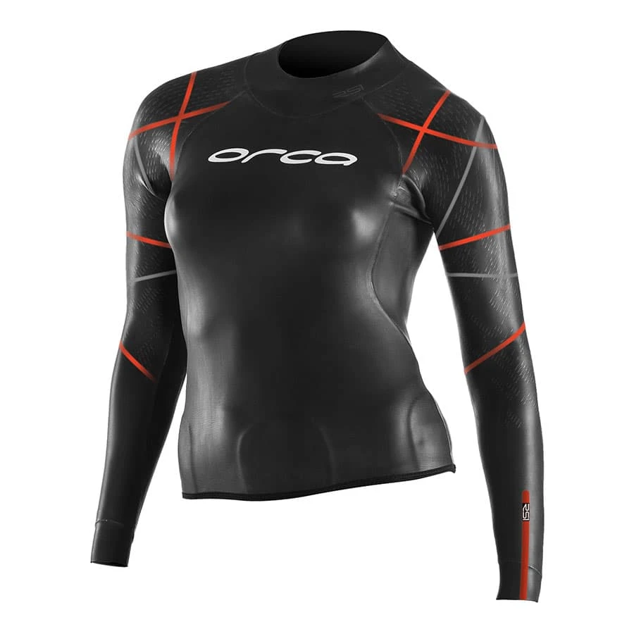 Orca RS1 Openwater Damen Neoprenshirt Langarm Schwarz/orange