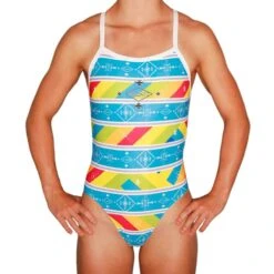 Badeanzug Mako Nereid Navajo Blau/gelb Damen