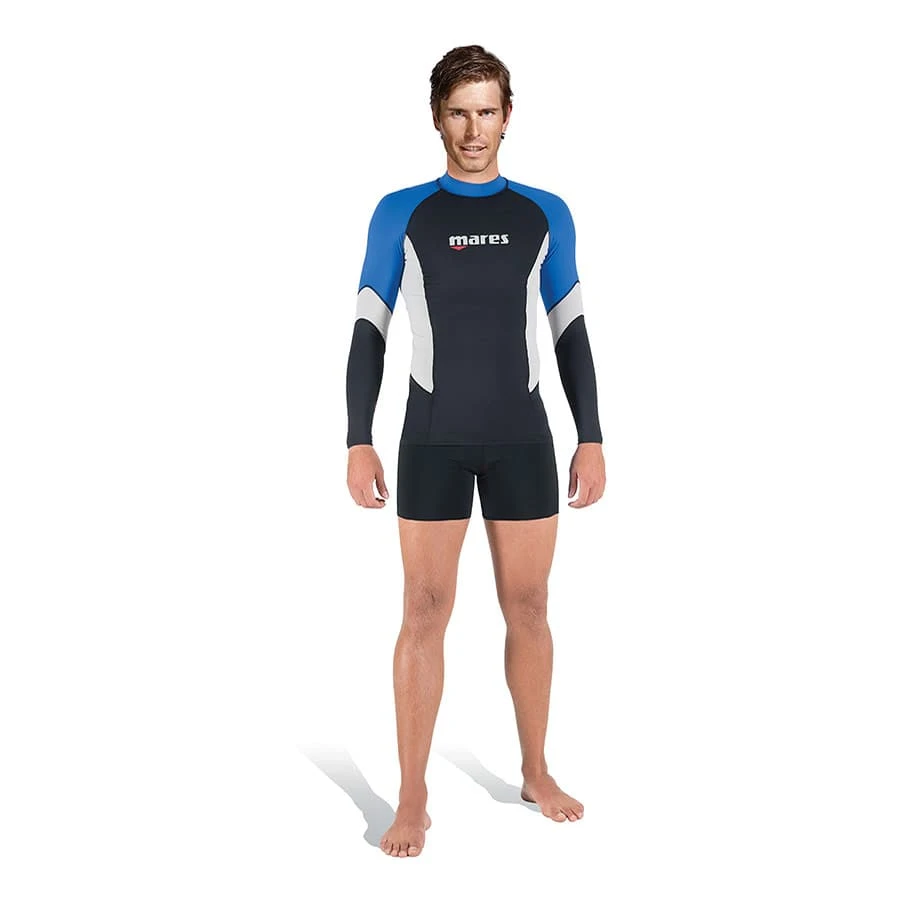 Mares Rash Guard 80 Langarm-Schwimmhemd Schwarz/Blau