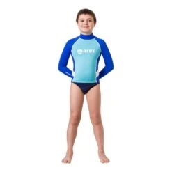 Mares Rash Guard Kinder Langarm-Schwimmhemd Blau