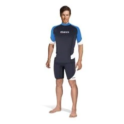 Mares Rash Guard Trilastic Kurzarm-Schwimmhemd Schwarz/Blau