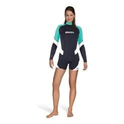 Mares Rash Guard Trilastic Damen Langarm-Schwimmhemd Schwarz/ Blau