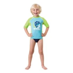 Mares Rash Guard V Kinder Kurzarm-Schwimmhemd Grün/Blau