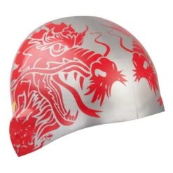 Schwimmkappe Mad Wave China Silber/rot