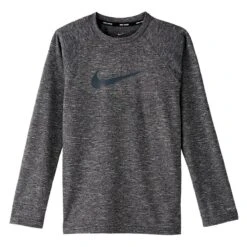 Nike Swim Hydroguard T-Shirt Langarm Grau Schwarz Kinder