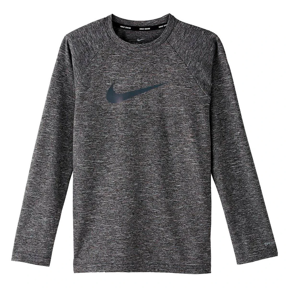 Nike Swim Hydroguard T-Shirt Langarm Grau Schwarz Kinder