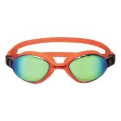 ORCA Killa 180 Schwimmbrille Orange Mit Grünen Verspiegelten Gläsern