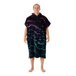Rip Curl Combo Print Poncho Schwarz/blau