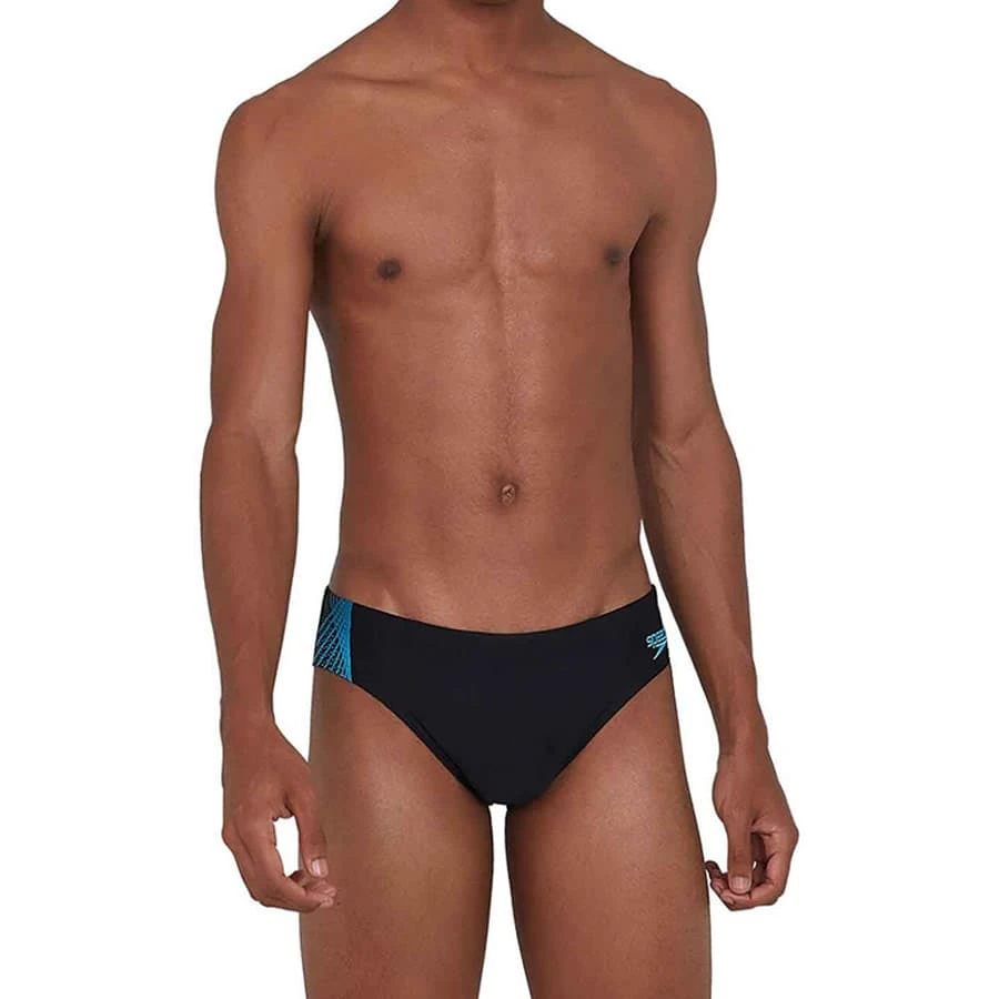 Speedo Tech Panel 7cm Brief Badehose Schwarz/blau