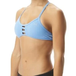 TYR Solids Pacific Tieback Damen Bikinitop Hellblau/weiß