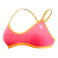 TYR Solid Trinity Damen Bikinioberteil Rosa/orange