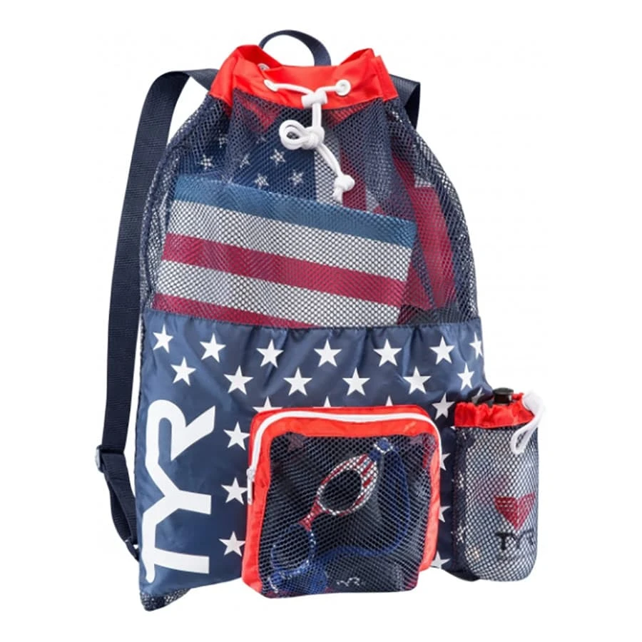 TYR Big Mesh Mummy 40L Rucksack Blau/rot