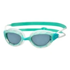 Zoggs Predator Small Fit Schwimmbrille Blau/weiß Mit Schwarzen Dunklen Gläsern