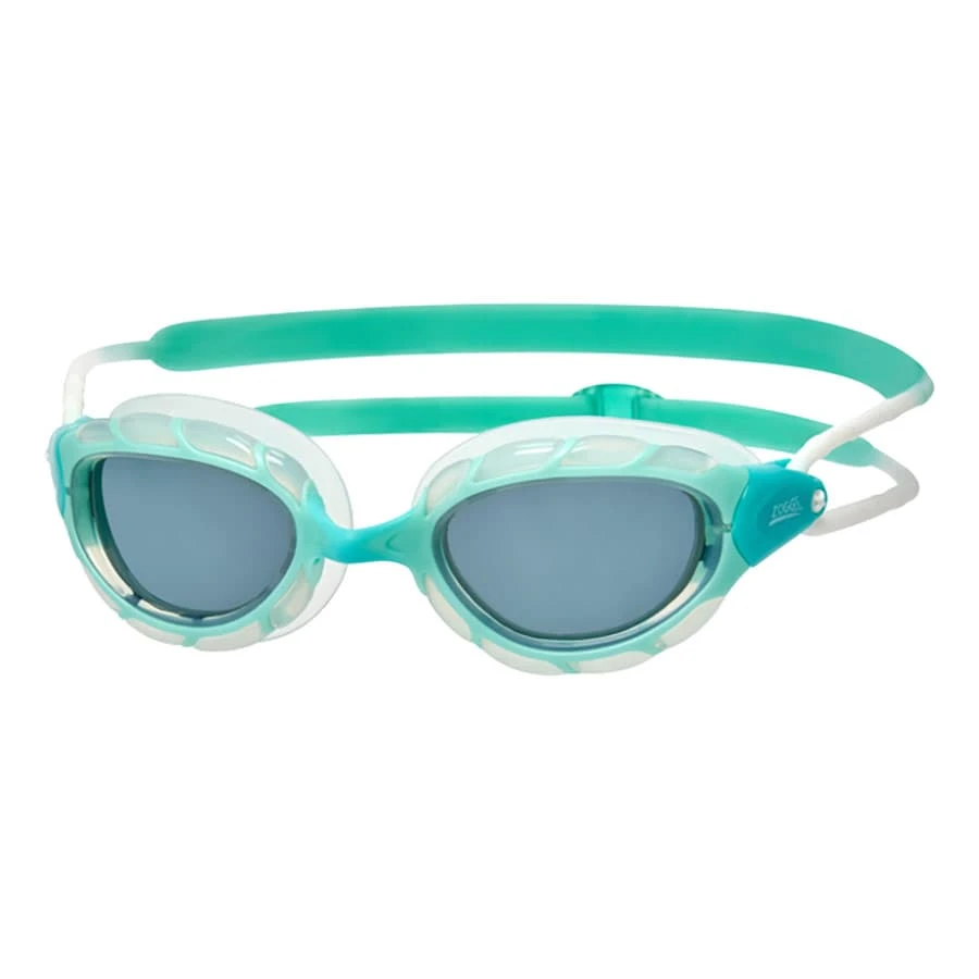 Zoggs Predator Small Fit Schwimmbrille Blau/weiß Mit Schwarzen Dunklen Gläsern